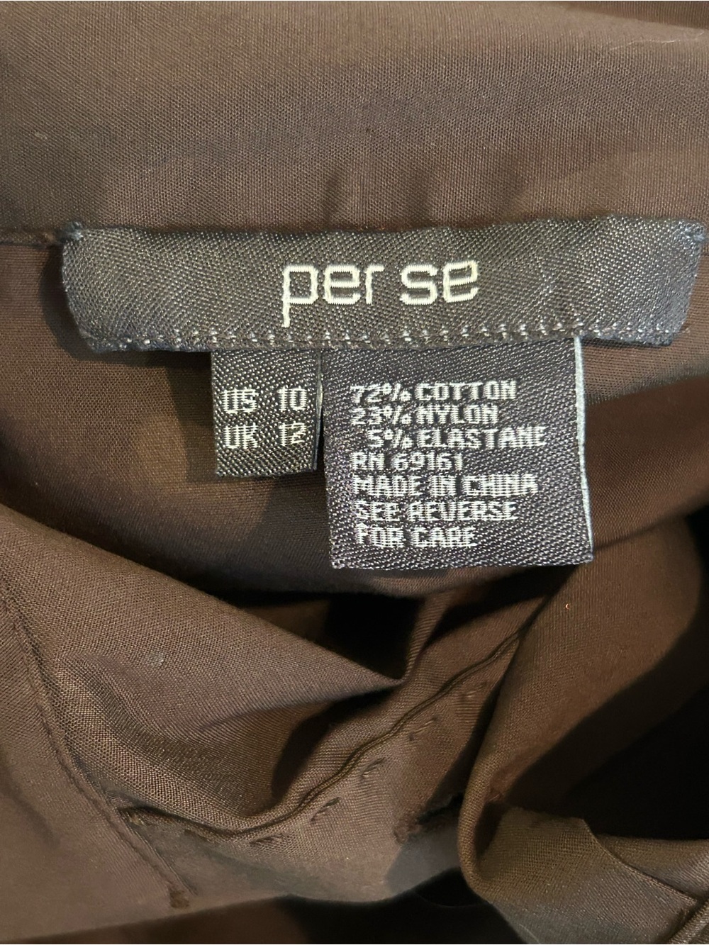 Per Se Carlisle Chocolate Brown Pleated Cap Sleeve Blouse Stretch Size 10. NWT - Picture 4 of 12